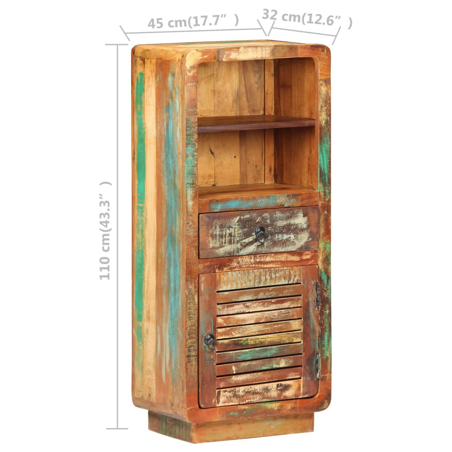 Hoge Kast 45X32X110 Cm Massief Gerecycled Hout