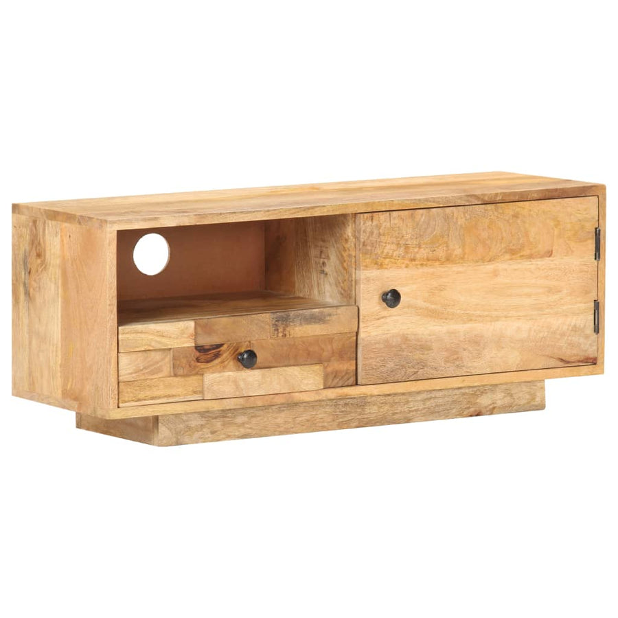 Tv-Meubel 90X30X35 Cm Massief Mangohout Crème