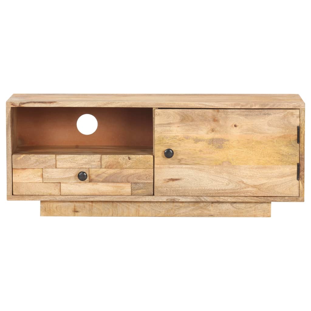 Tv-Meubel 90X30X35 Cm Massief Mangohout Crème