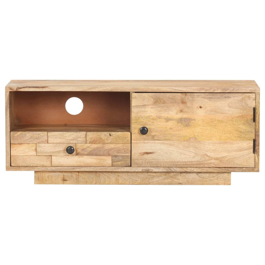 Tv-Meubel 90X30X35 Cm Massief Mangohout Crème