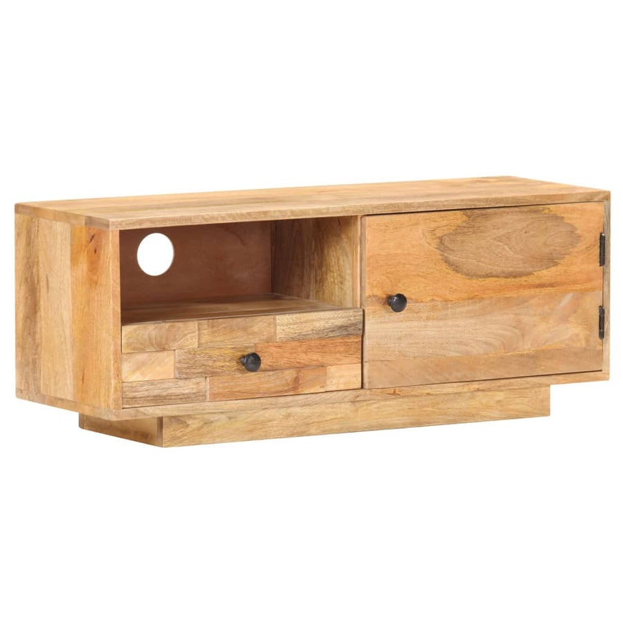 Tv-Meubel 90X30X35 Cm Massief Mangohout Crème