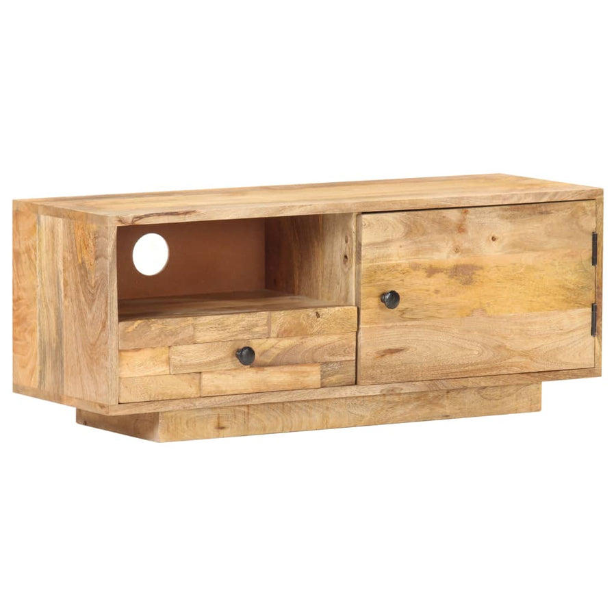 Tv-Meubel 90X30X35 Cm Massief Mangohout Crème