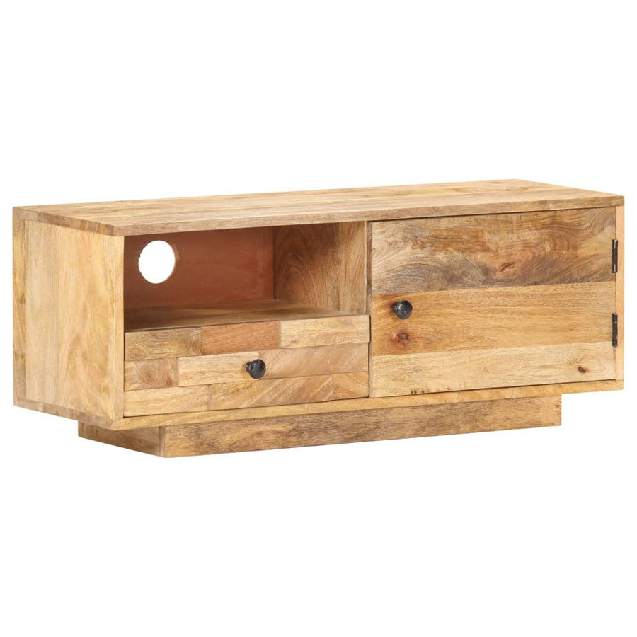 Tv-Meubel 90X30X35 Cm Massief Mangohout Crème
