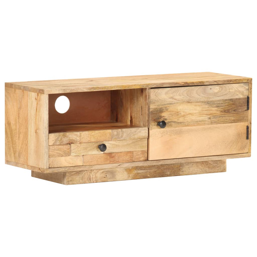 Tv-Meubel 90X30X35 Cm Massief Mangohout Crème