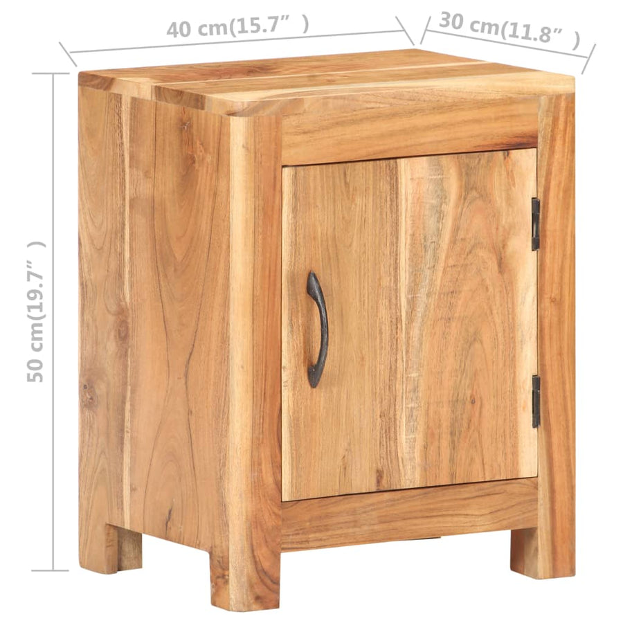 Nachtkastje 40X30X50 Cm Massief Acaciahout Donkerbruin