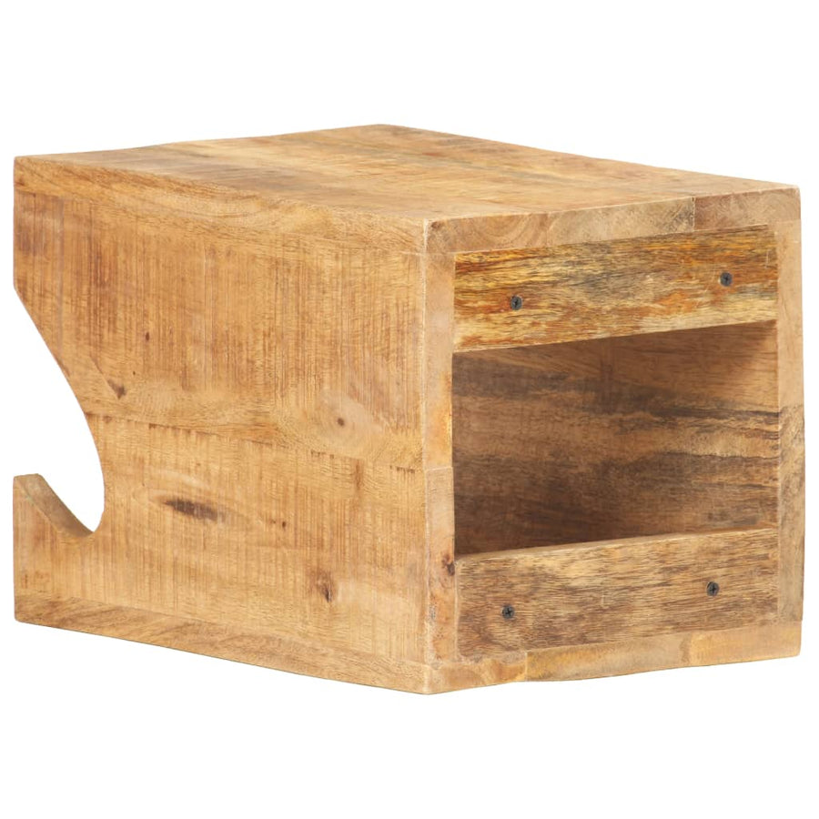 Wandfietsenrek 35X25X25 Cm Massief Ruw Mangohout 1