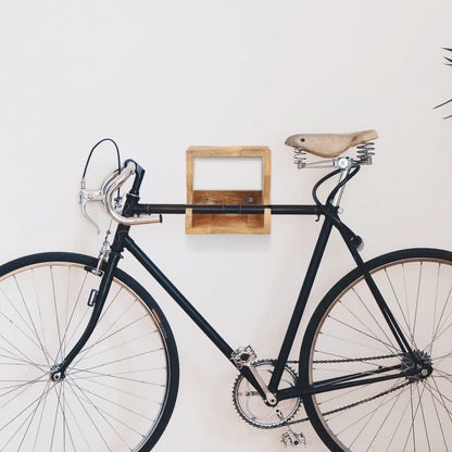 Wandfietsenrek 35X25X25 Cm Massief Ruw Mangohout 1