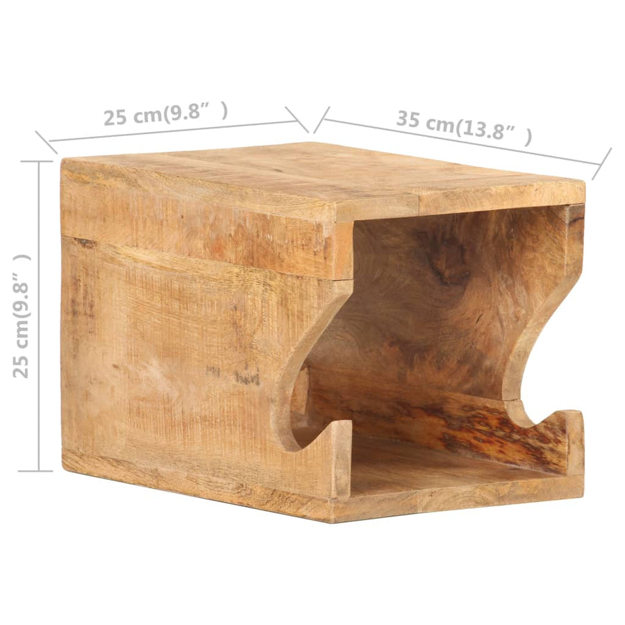 Wandfietsenrek 35X25X25 Cm Massief Ruw Mangohout 1