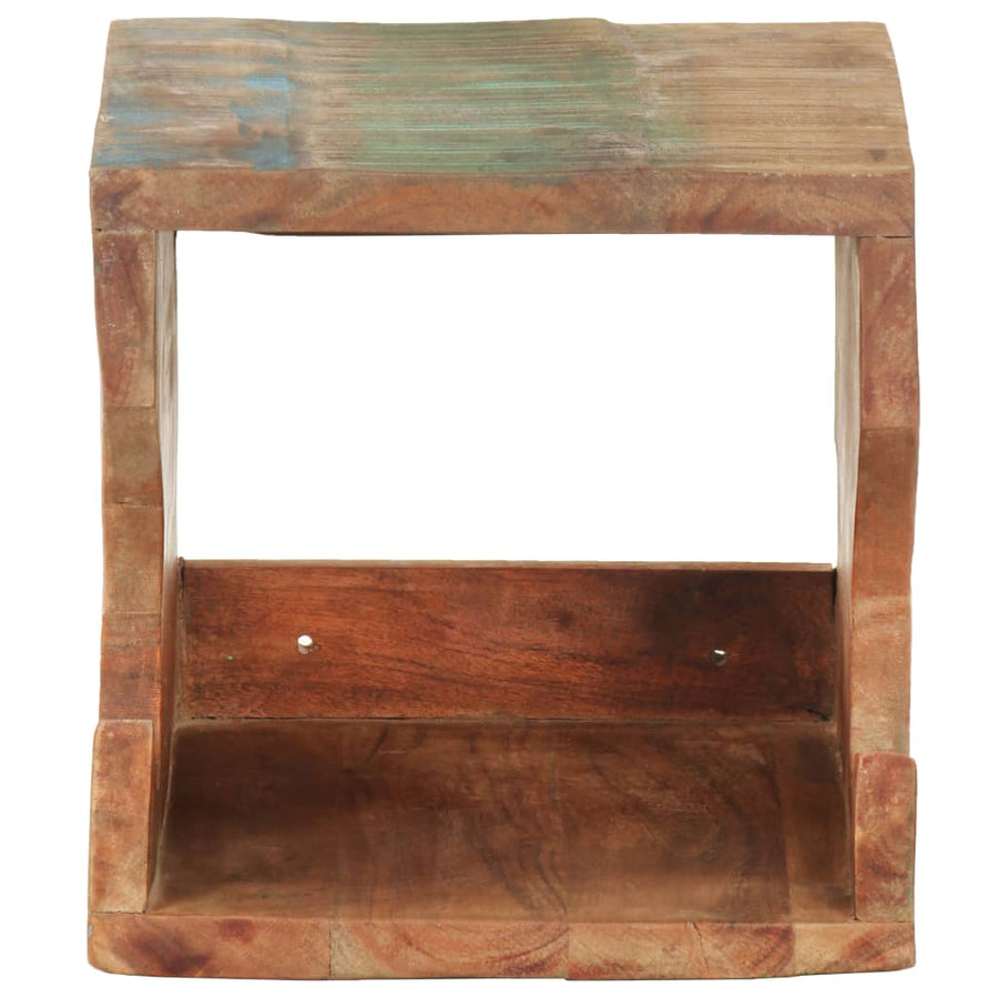 Wandfietsenrek 35X25X25 Cm massief gerecycled hout