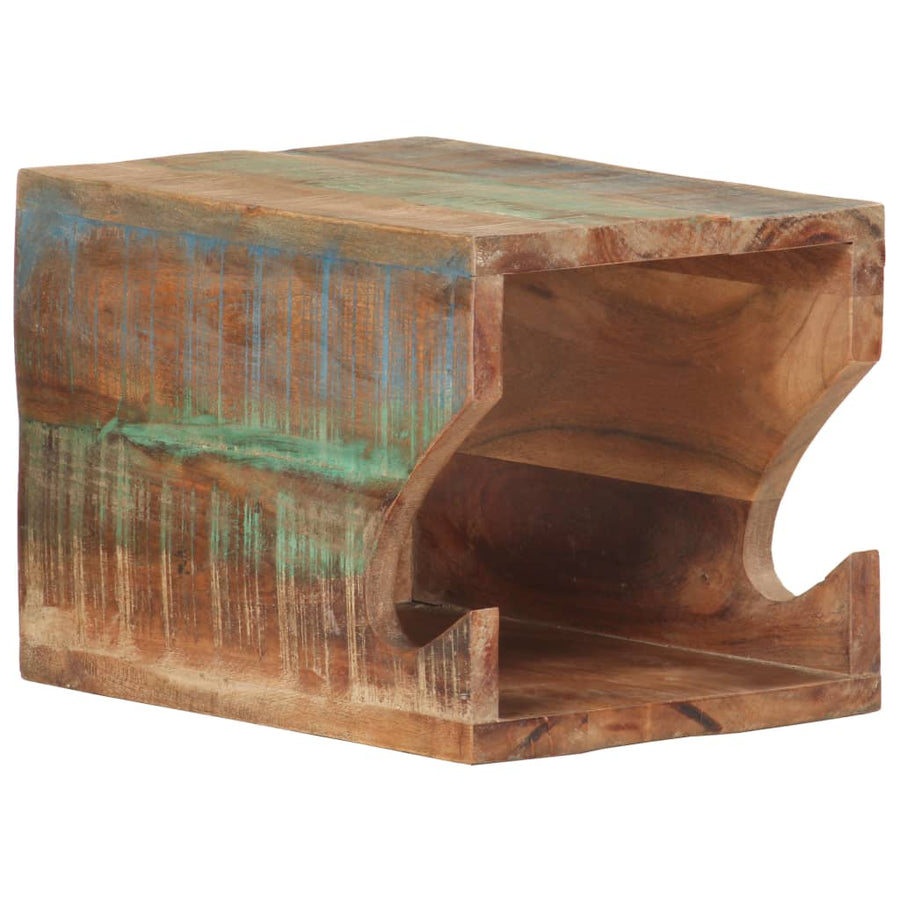 Wandfietsenrek 35X25X25 Cm massief gerecycled hout