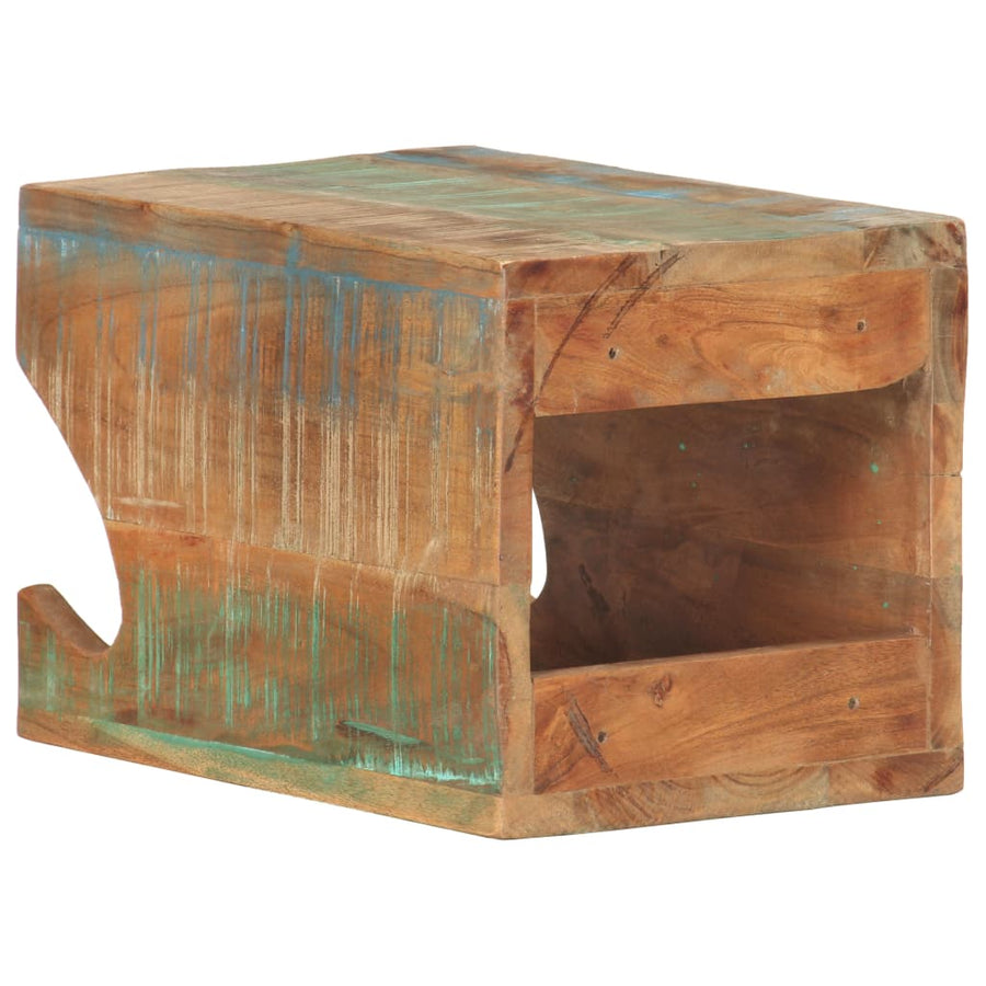 Wandfietsenrek 35X25X25 Cm massief gerecycled hout