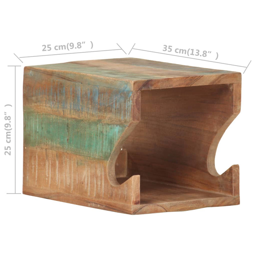 Wandfietsenrek 35X25X25 Cm massief gerecycled hout