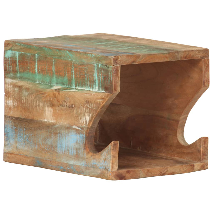 Wandfietsenrek 35X25X25 Cm massief gerecycled hout