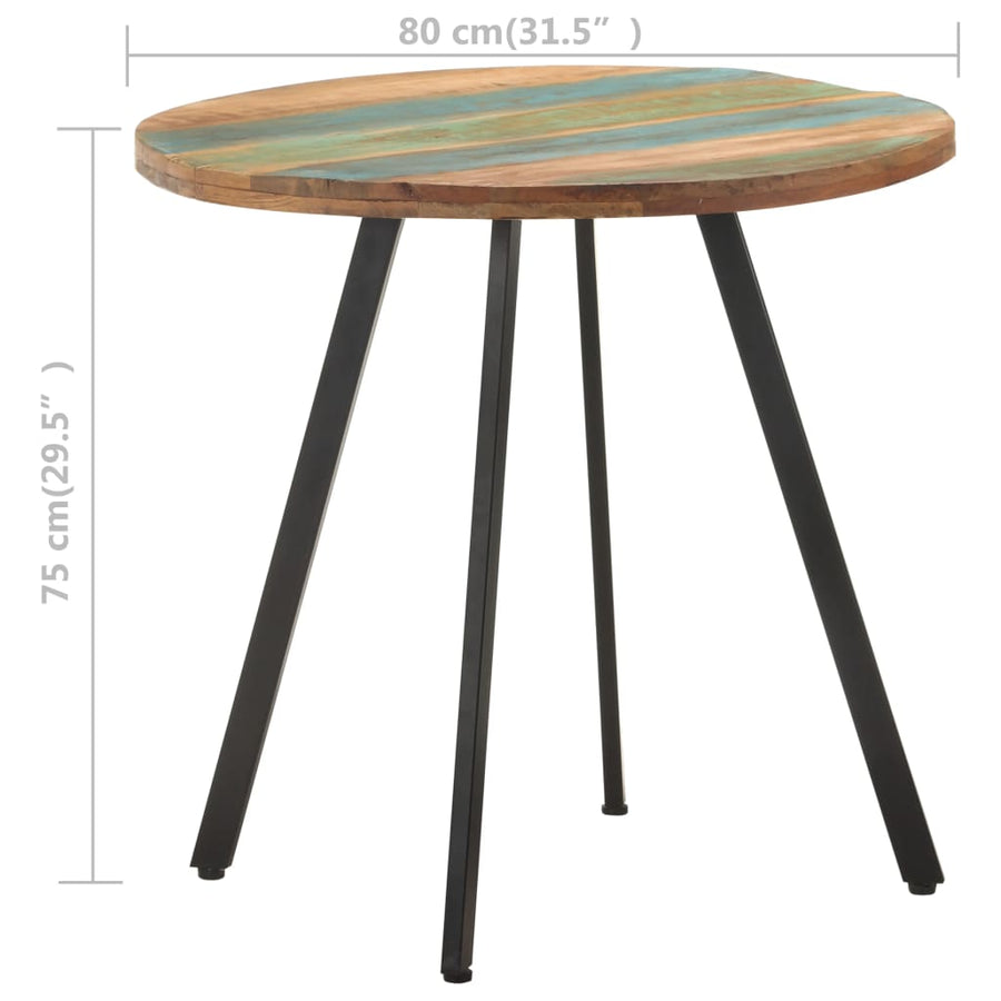 Eettafel 80 Cm Massief Gerecycled Hout