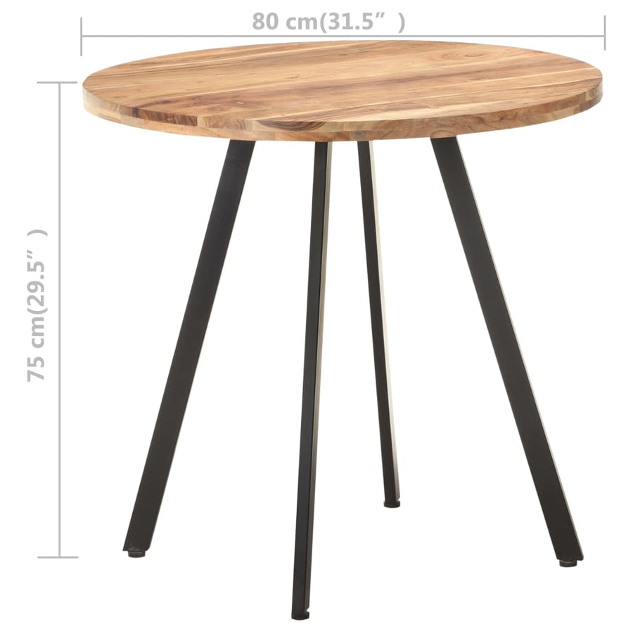 Eettafel 80 cm Massief acaciahout