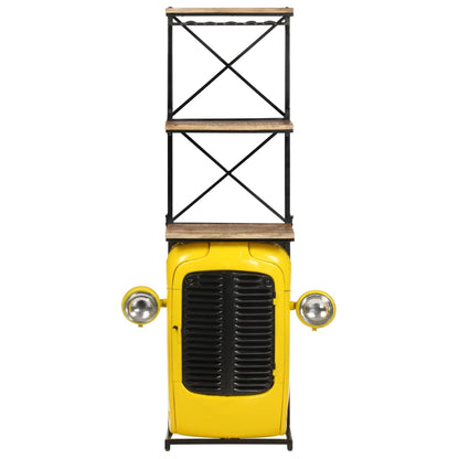 Wijnkast Tractor 49X31X172 Cm Massief Mangohout Geel