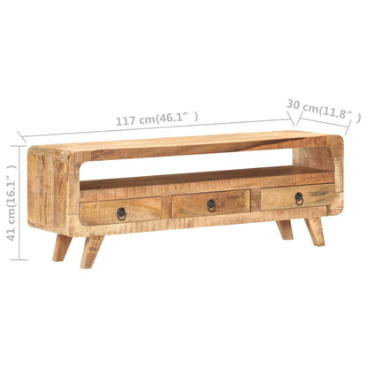 Tv-meubel 117x30x41 cm massief ruw mangohout