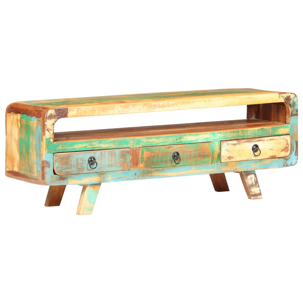 Tv-Meubel 7X30X4 Cm massief gerecycled hout
