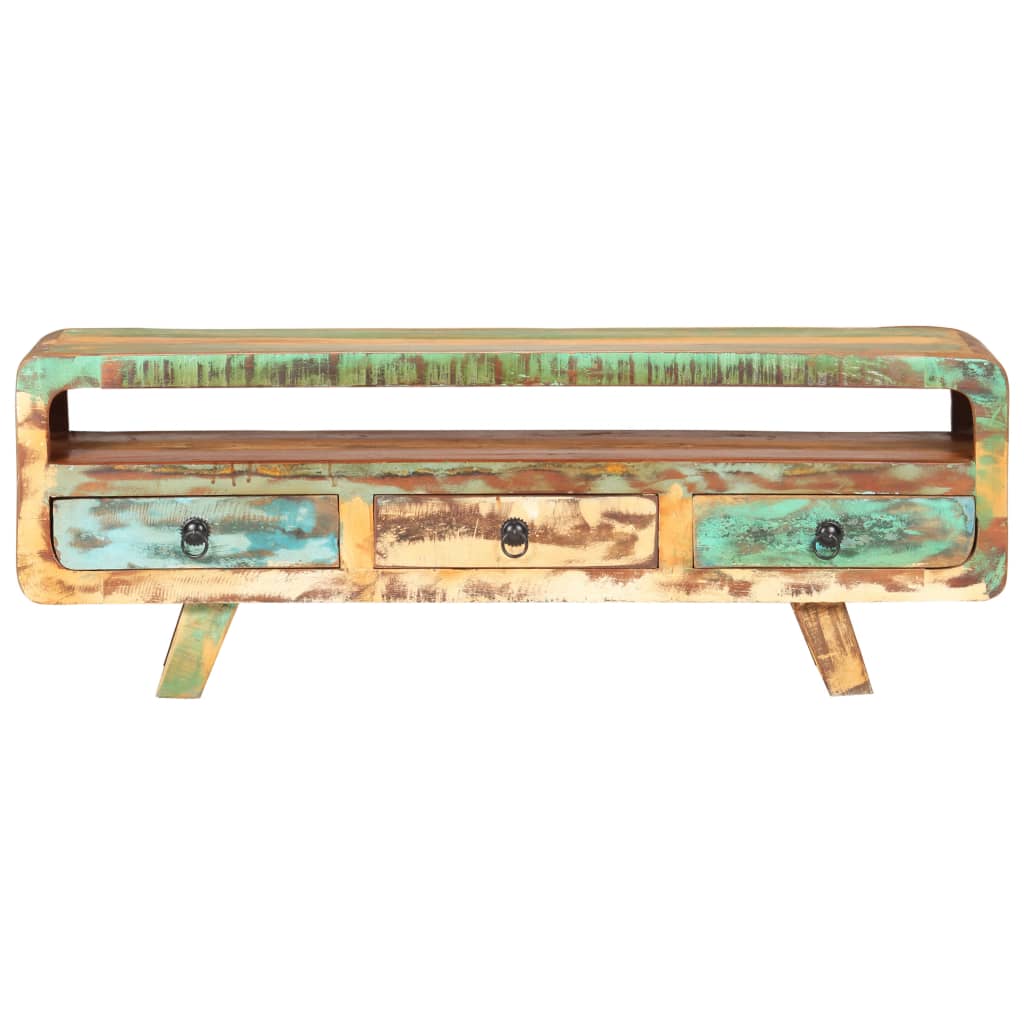 Tv-Meubel 7X30X4 Cm massief gerecycled hout