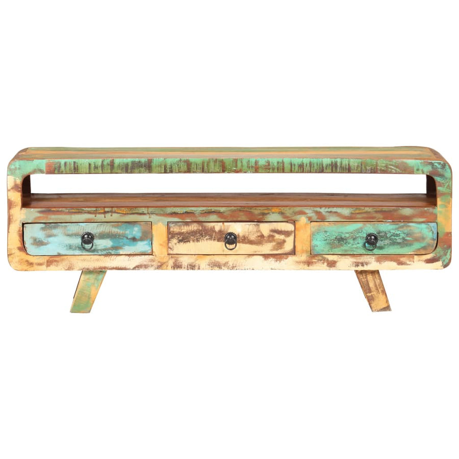 Tv-Meubel 7X30X4 Cm massief gerecycled hout