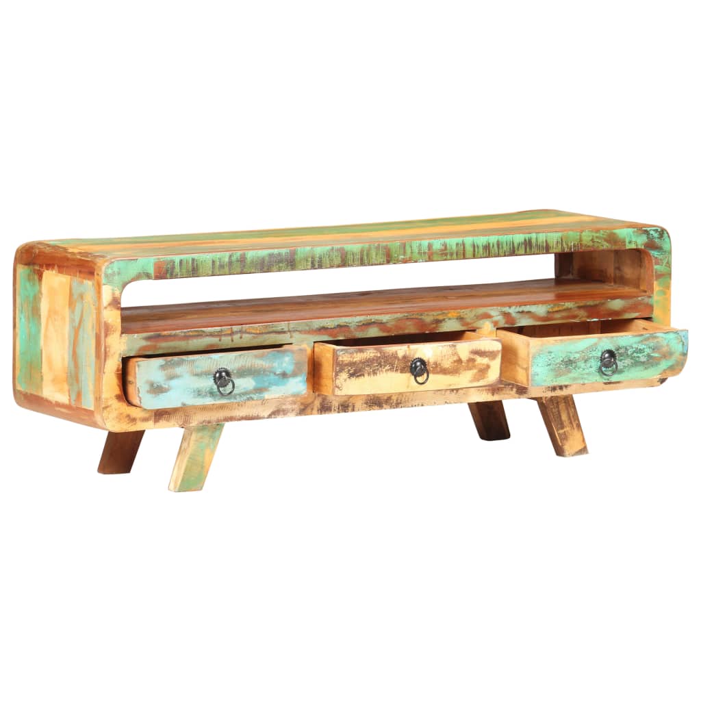 Tv-Meubel 7X30X4 Cm massief gerecycled hout