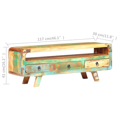Tv-Meubel 7X30X4 Cm massief gerecycled hout