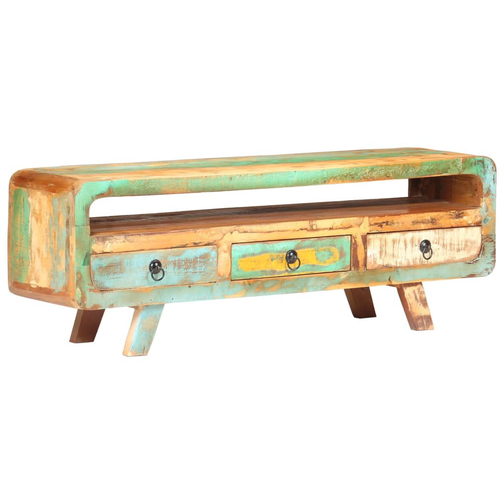 Tv-Meubel 7X30X4 Cm massief gerecycled hout
