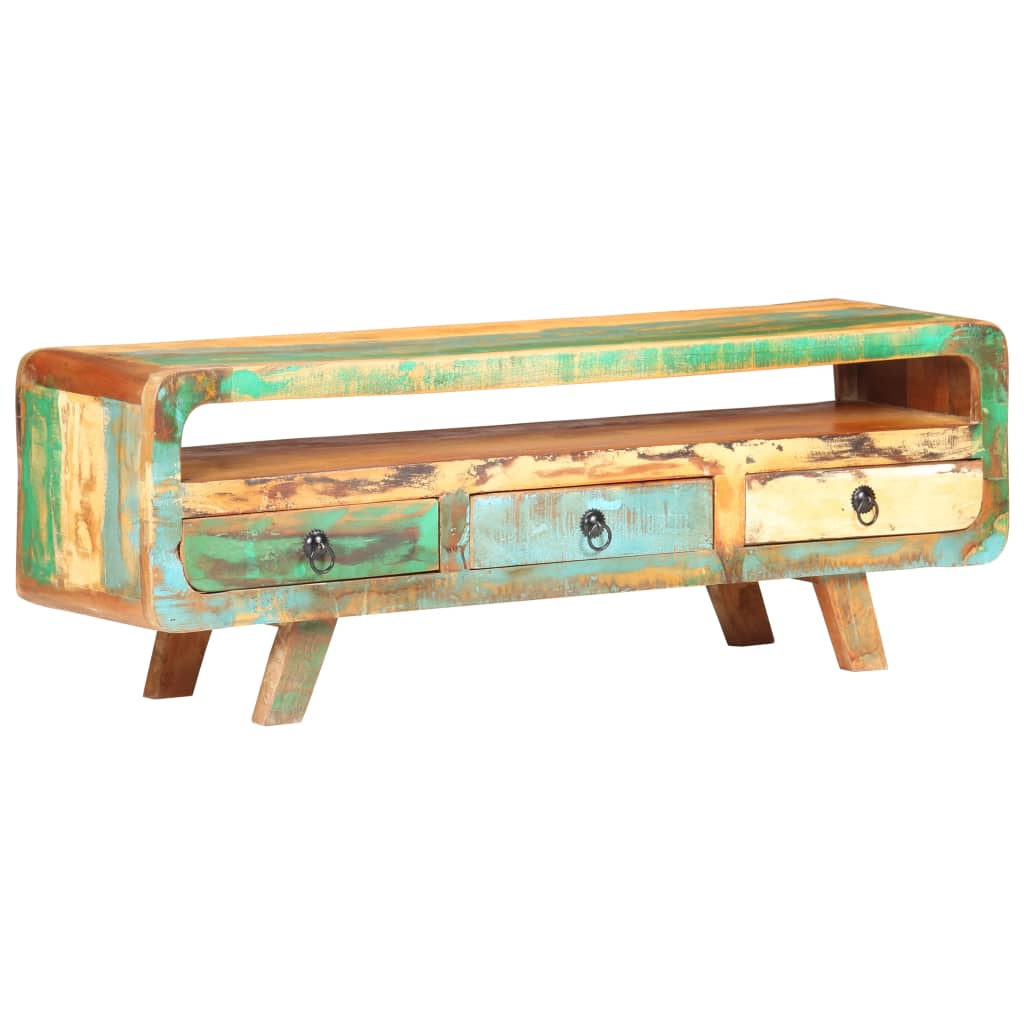 Tv-Meubel 7X30X4 Cm massief gerecycled hout