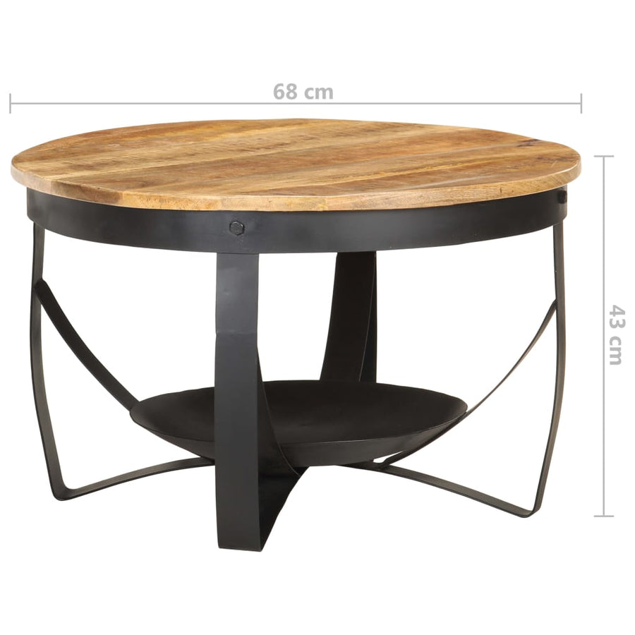 Salontafel Ø Ruw Mangohout 68 x 43 cm massief mangohout