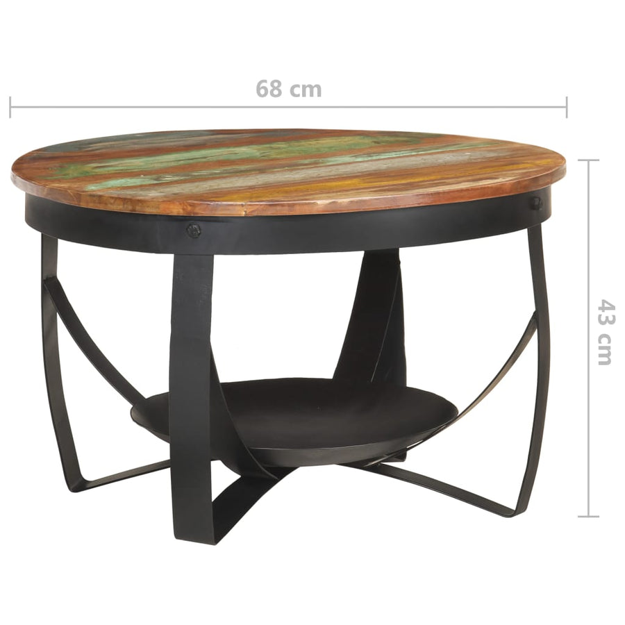 Salontafel Ø 68 x 43 cm massief gerecycled hout