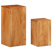 Plant stands 2 pcs solid acacia wood
