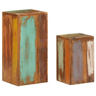 Plantenstandaards 2 st massief hergebruikt hout multikleur
