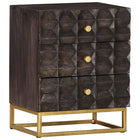 Bedside table 40x30x50 cm solid mango wood black
