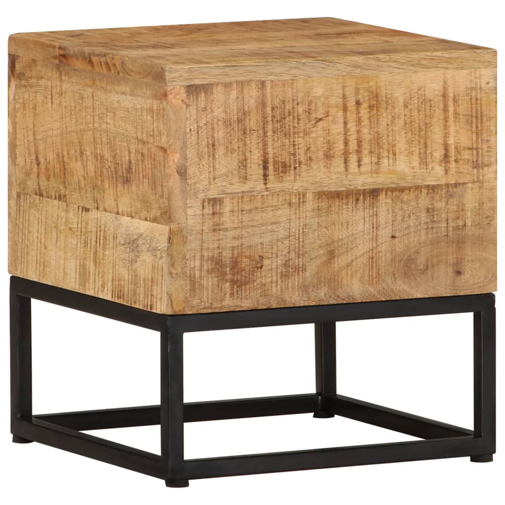 Bijzettafel 30X30X33 Cm Ruw Mangohout