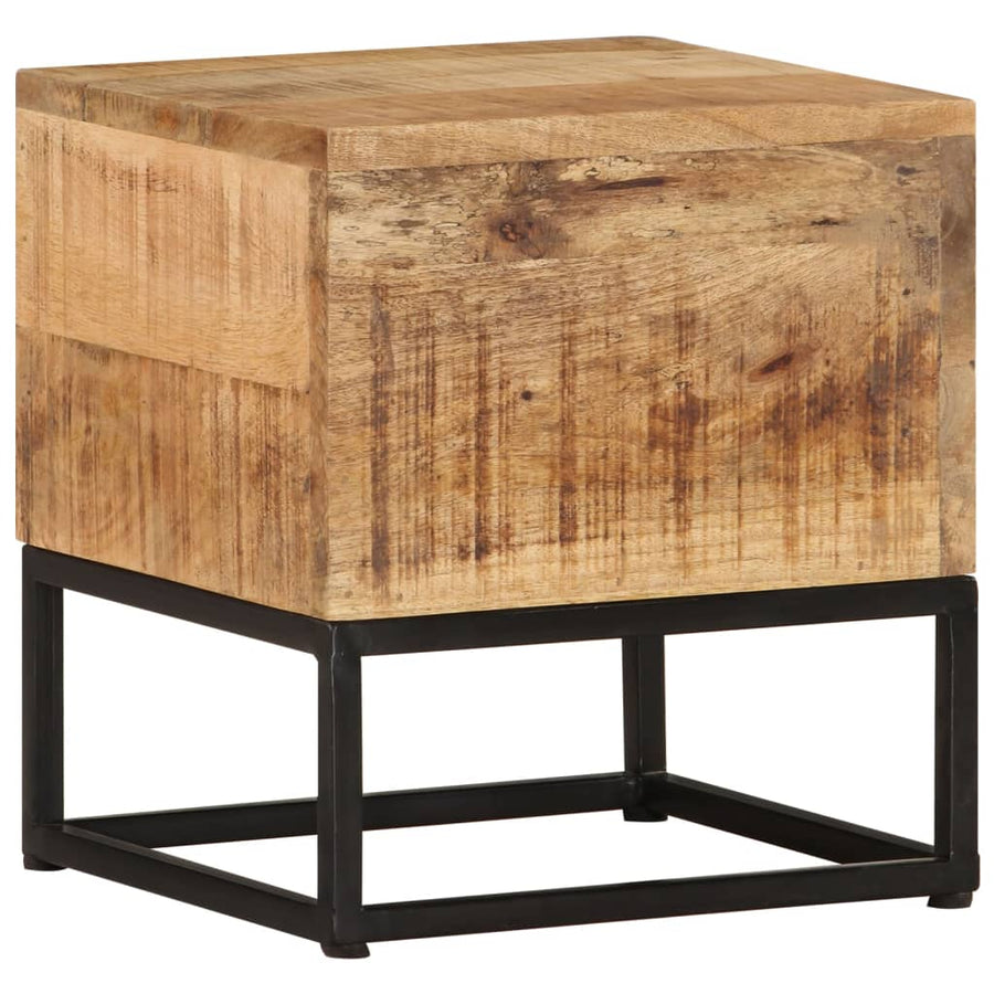 Bijzettafel 30X30X33 Cm Ruw Mangohout