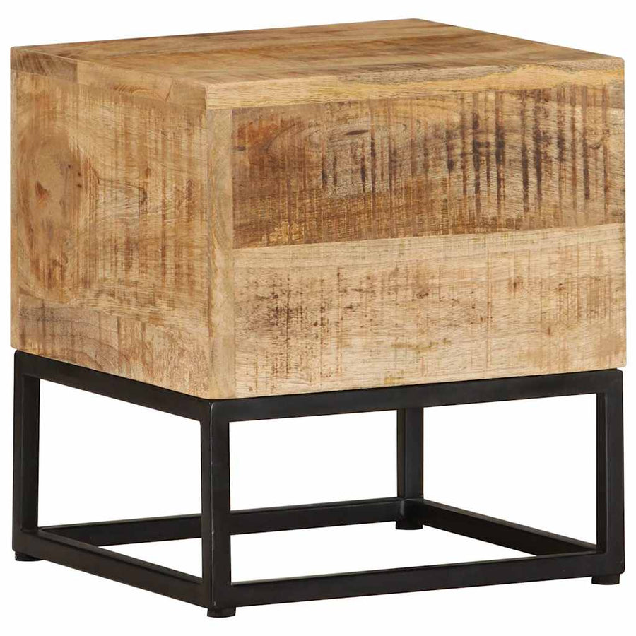 Bijzettafel 30X30X33 Cm Ruw Mangohout