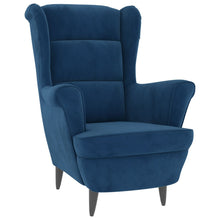 Fauteuil Fluweel Blauw Zonder voetensteun