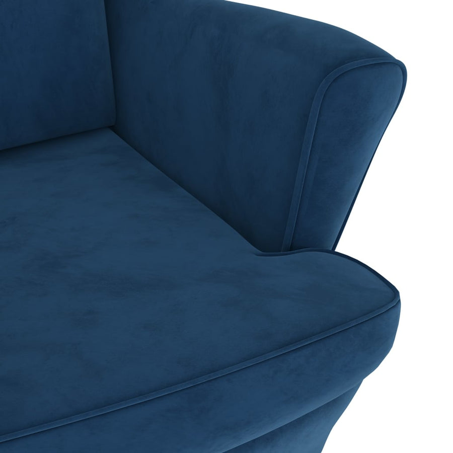 Fauteuil Fluweel Blauw Zonder voetensteun