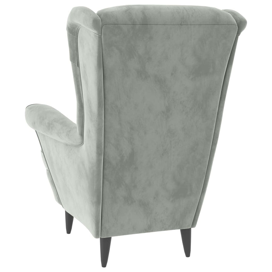 Fauteuil Fluweel Lichtgrijs Zonder voetensteun