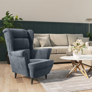 Fauteuil fluweel donkergrijs 78x90x96.5 cm