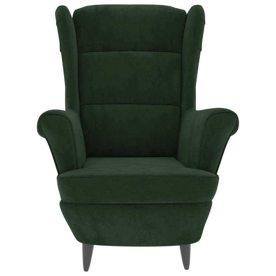 Fauteuil Fluweel Donkergroen Zonder voetensteun