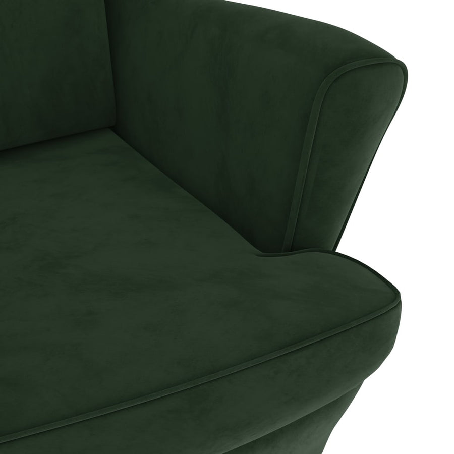 Fauteuil Fluweel Donkergroen Zonder voetensteun