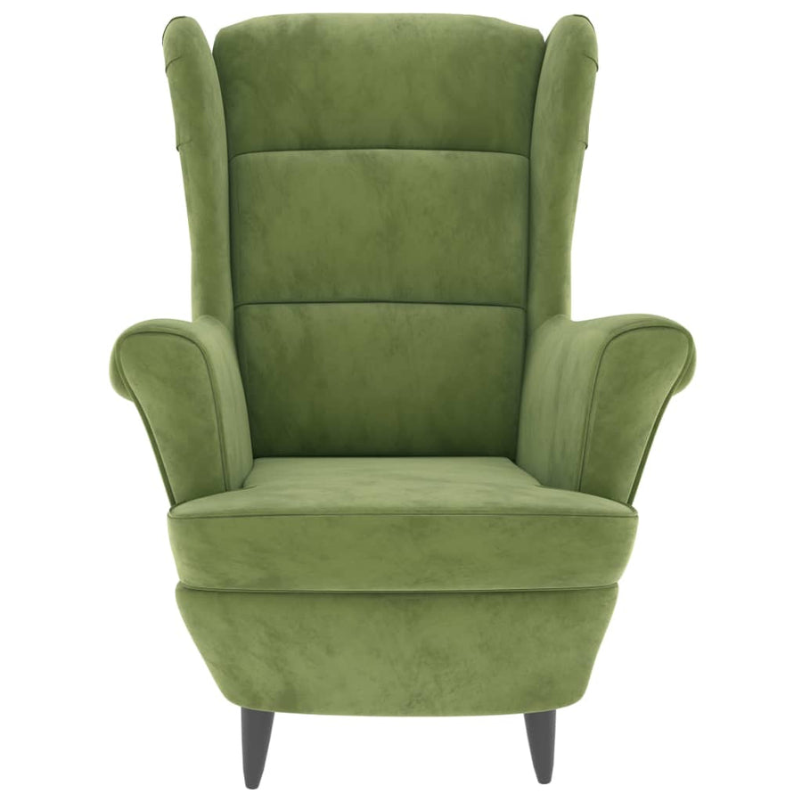 Fauteuil Fluweel Lichtgroen Zonder voetensteun