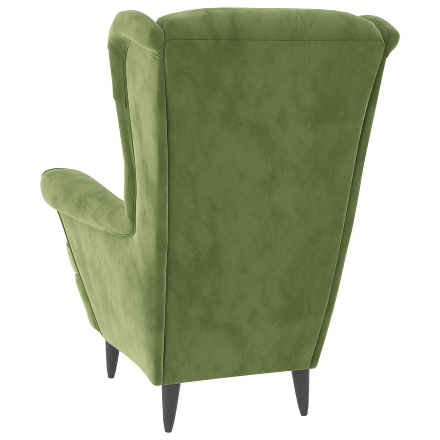 Fauteuil Fluweel Lichtgroen Zonder voetensteun