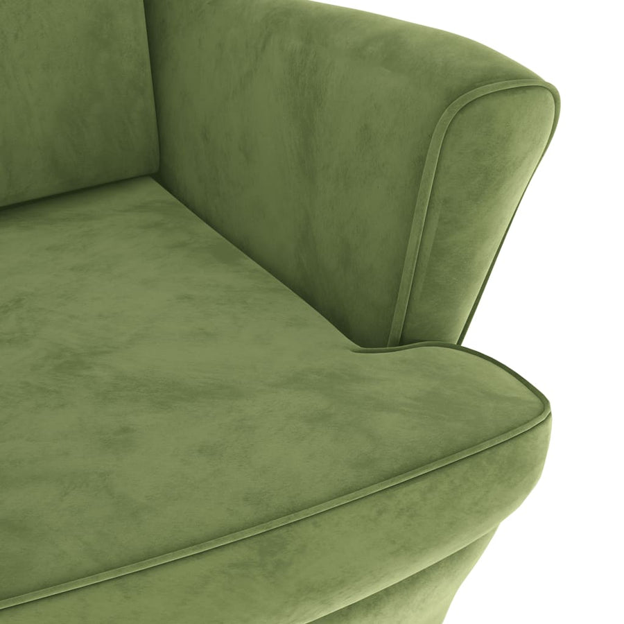 Fauteuil Fluweel Lichtgroen Zonder voetensteun