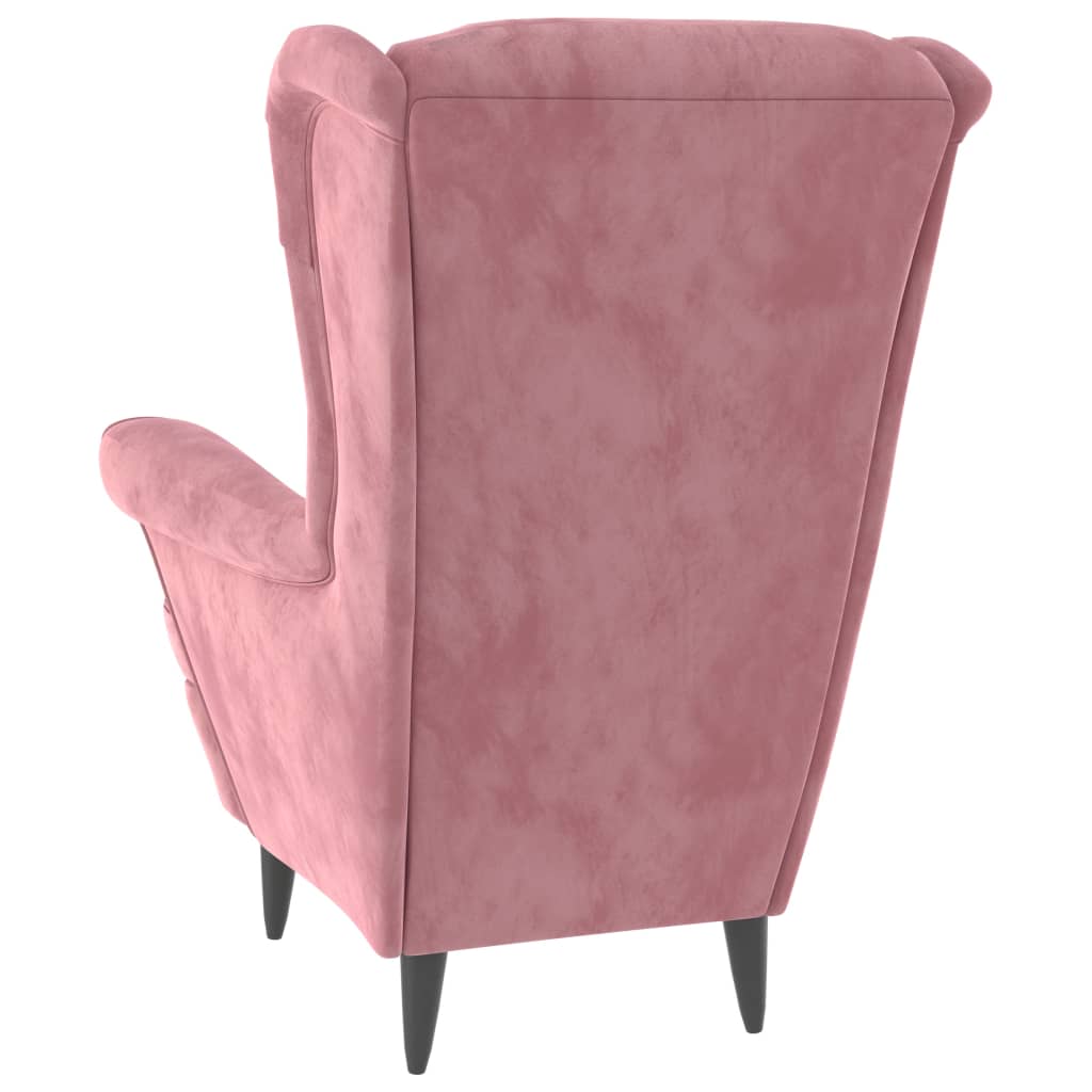 Fauteuil Fluweel Roze Zonder voetensteun