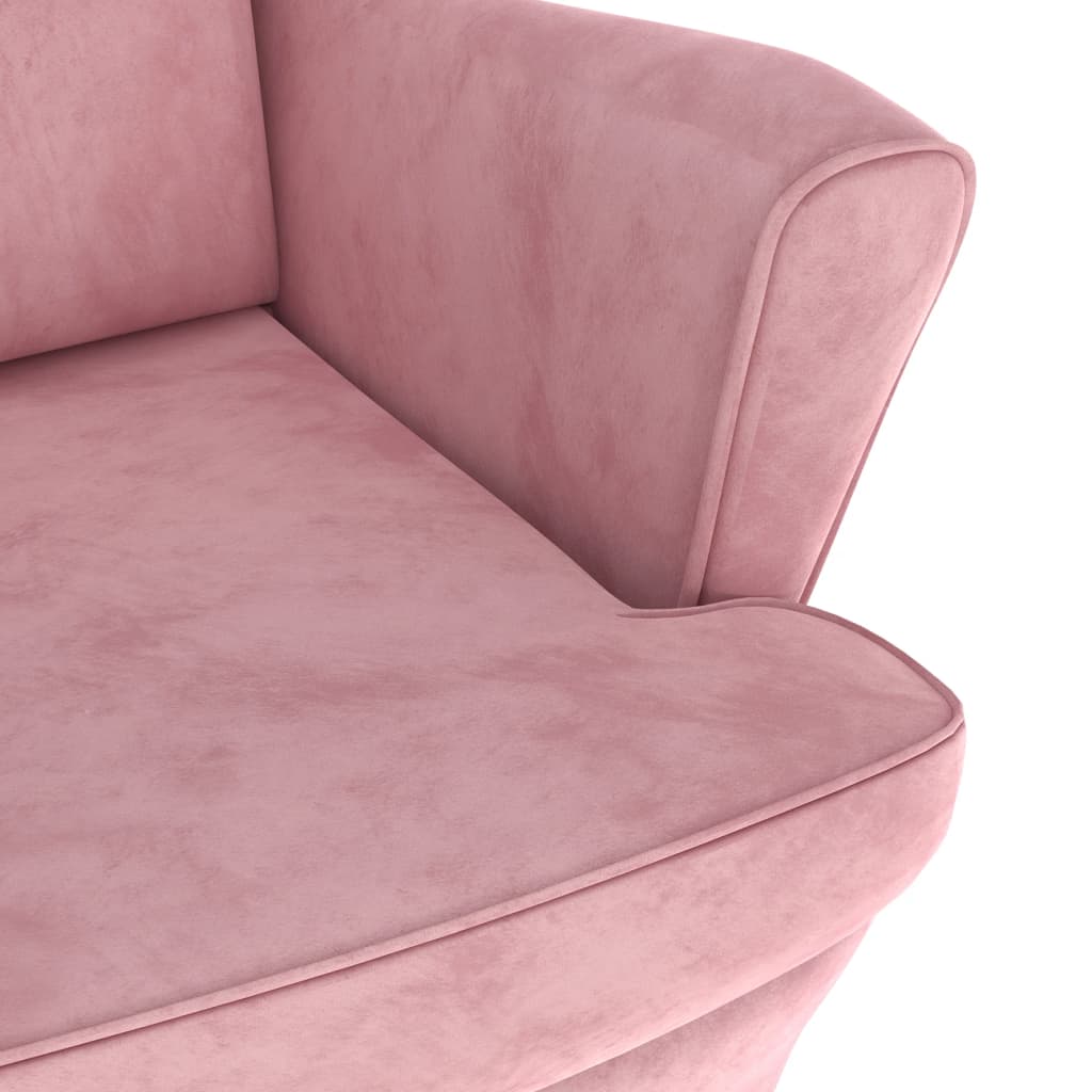Fauteuil Fluweel Roze Zonder voetensteun