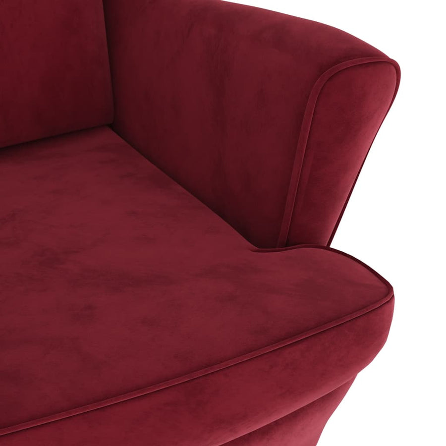Fauteuil Fluweel Wijnrood Zonder voetensteun