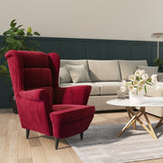 Fauteuil fluweel wijnrood 78x90x96,5 cm