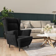 Fauteuil fluweel zwart 78x90x96.5 cm